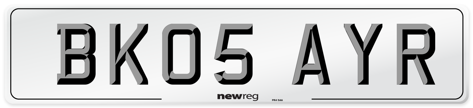 BK05 AYR Number Plate from New Reg